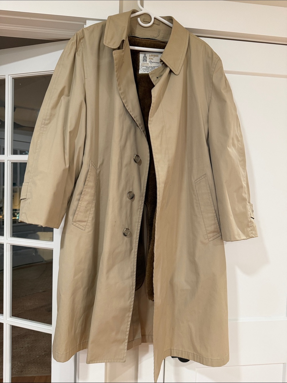 London Fog Tan Trench Coat with Removable Liner